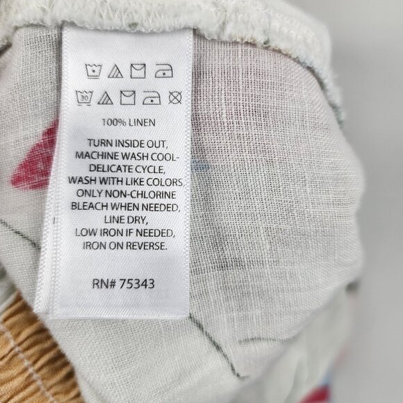 Cynthia Rowley Pants Womens Plus 3X Multi Floral 100% Linen Wide Leg NWT - Picture 9 of 9